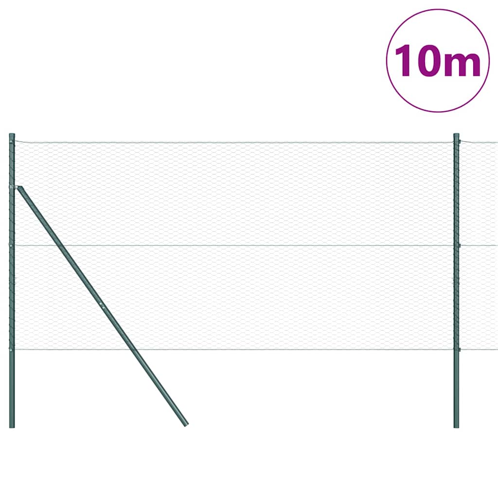 Vidaxl afrasteringspaal groen 10 x 1,2 m (25 mm gaas) staal en pvc