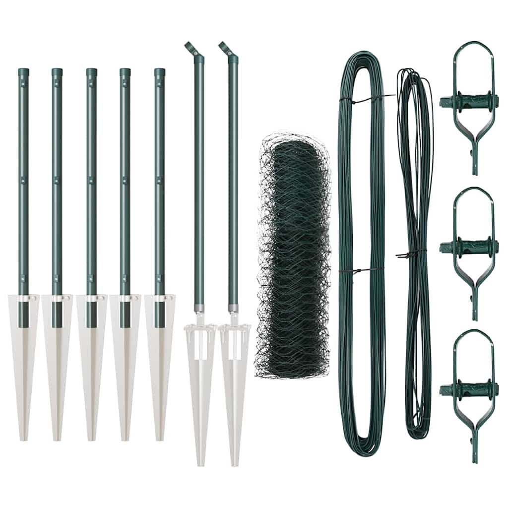 Vidaxl afrasteringspaal groen 10 x 0,4 m (50 mm mesh) staal en pvc
