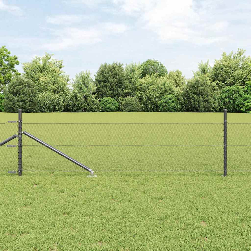 Vidaxl afrasteringspaal grijs 25 x 0,5 m (13 mm gaas) staal