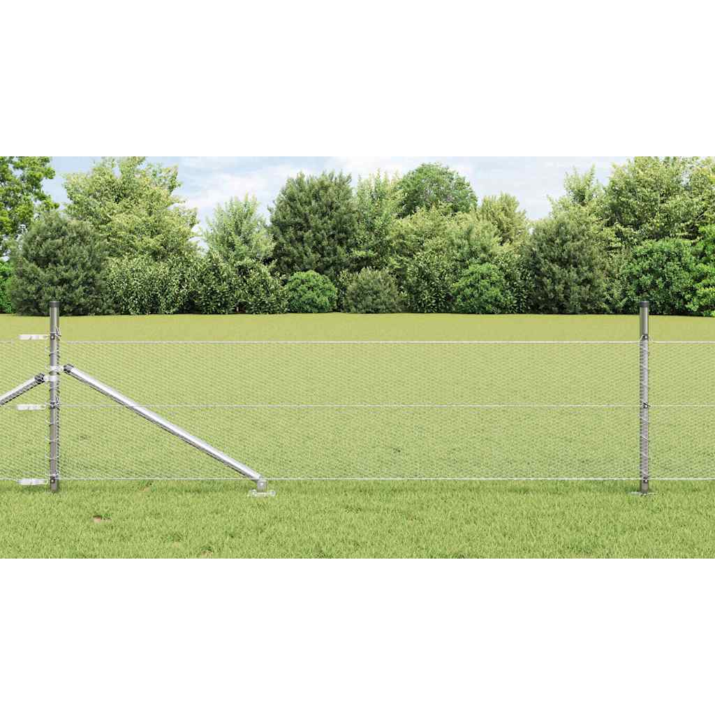 Vidaxl afrasteringspaal zilver 25 x 0,5 m (13 mm gaas) staal