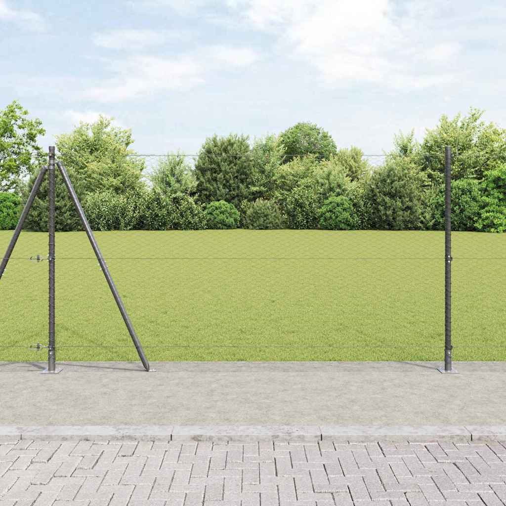 Vidaxl afrasteringspaal grijs 25 x 1,2 m (25 mm gaas) staal