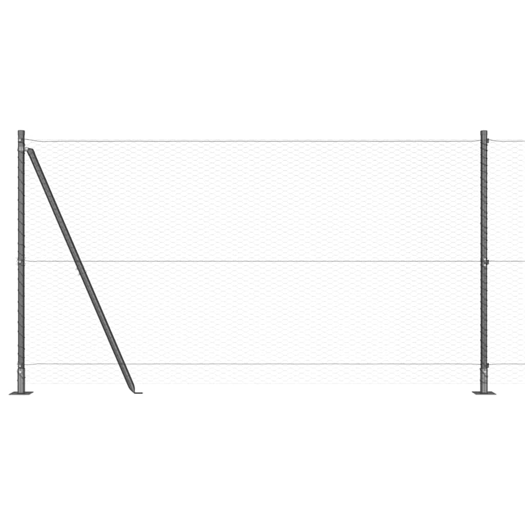 Vidaxl afrasteringspaal grijs 25 x 1,2 m (25 mm gaas) staal