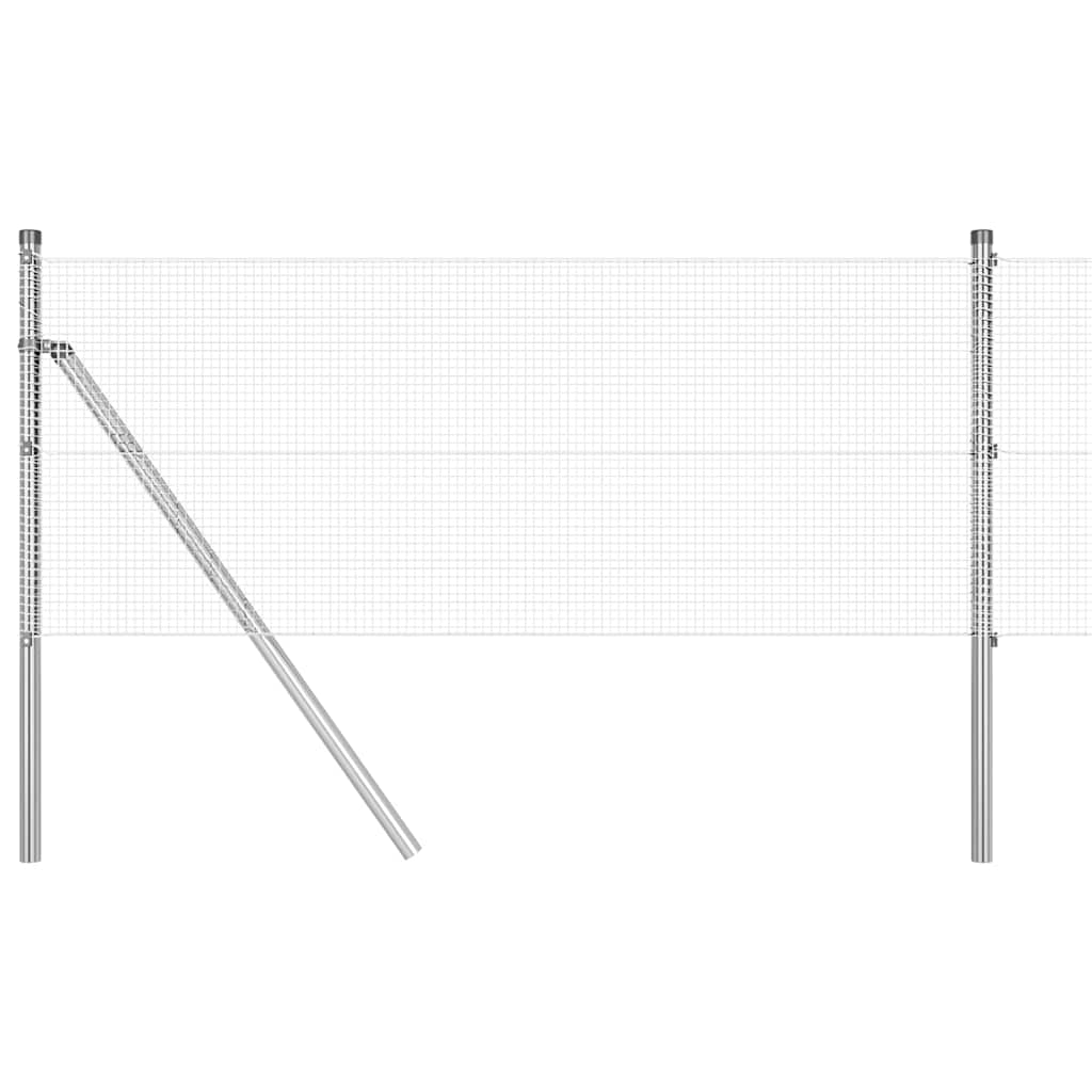 Vidaxl afrasteringspaal zilver 25 x 0,5 m (12 x 12 mm gaas) staal