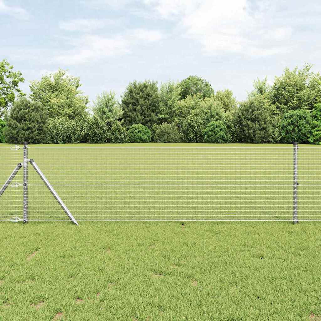 Vidaxl afrasteringspaal zilver 25 x 0,8 m (19 x 19 mm gaas) staal