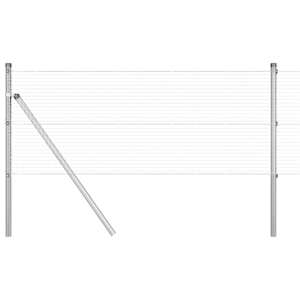 Vidaxl afrasteringspaal zilver 25 x 0,8 m (19 x 19 mm gaas) staal