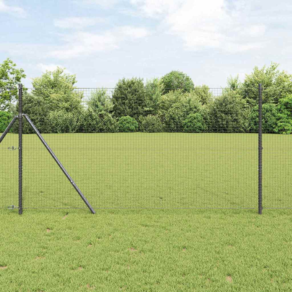 Vidaxl afrasteringspaal grijs 10 x 1 m (25 x 25 mm gaas) staal