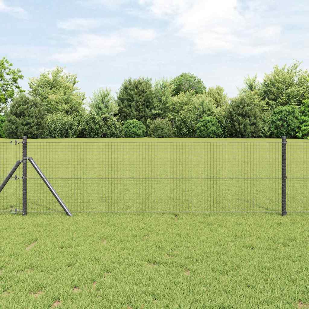 Vidaxl afrasteringspaal grijs 25 x 0,4 m (25 x 25 mm gaas)
