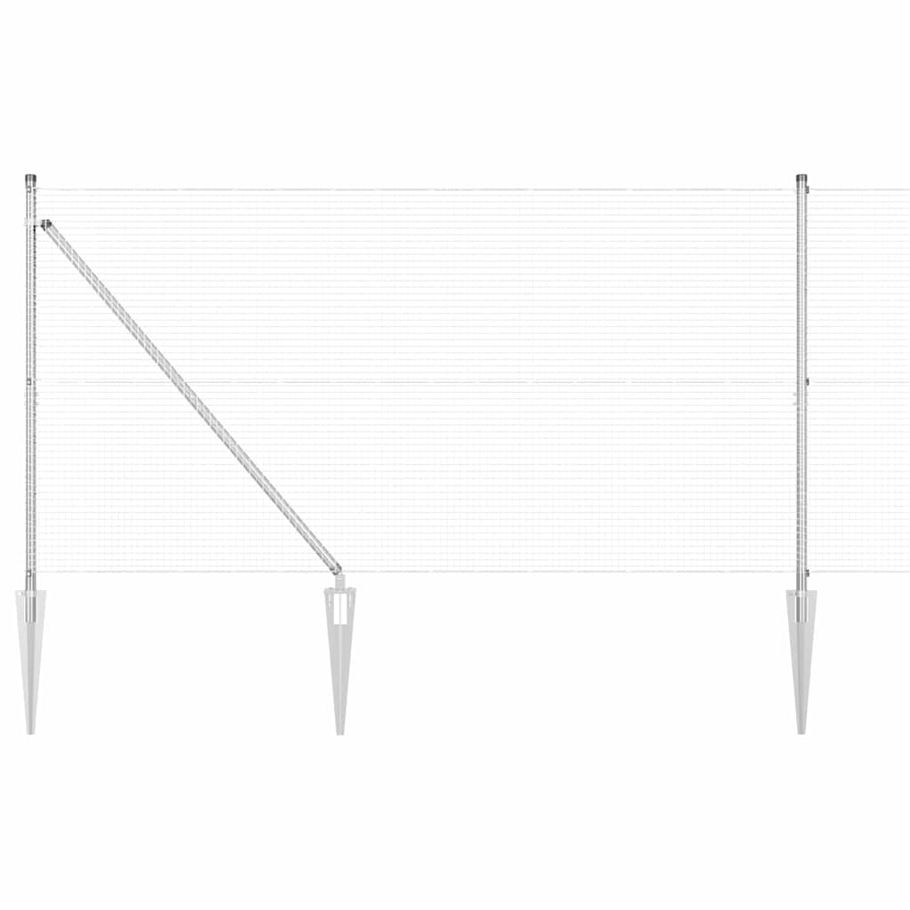 Vidaxl afrasteringspaal zilver 10 x 1,2 m (19 x 19 mm gaas) staal