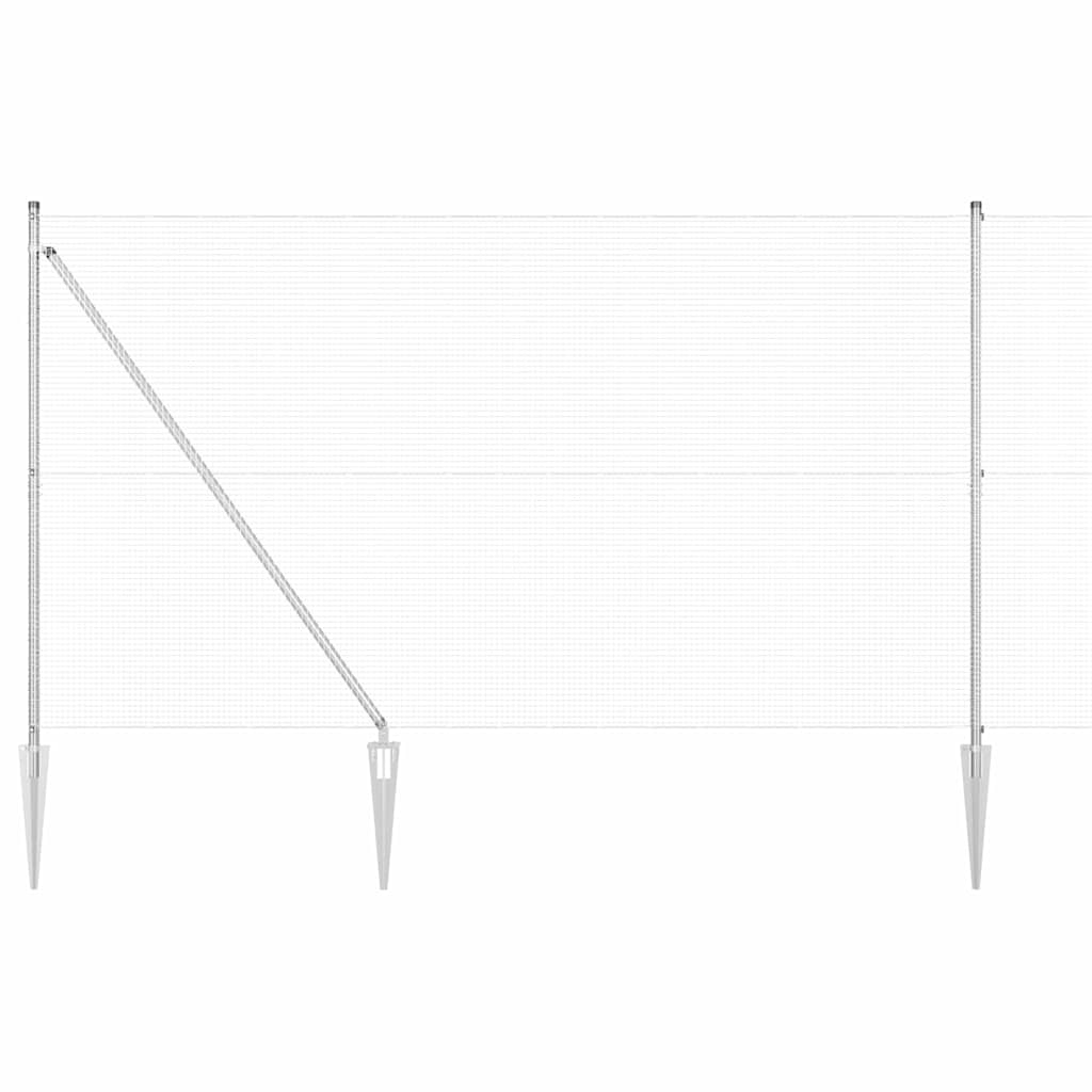 Vidaxl afrasteringspaal zilver 10 x 1,6 m (16 x 16 mm gaas) staal