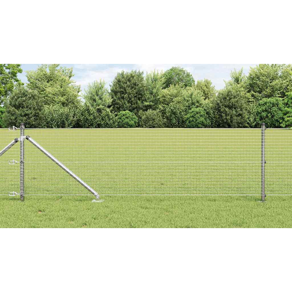 Vidaxl afrasteringspaal zilver 25 x 0,5 m (25 x 25 mm gaas) staal