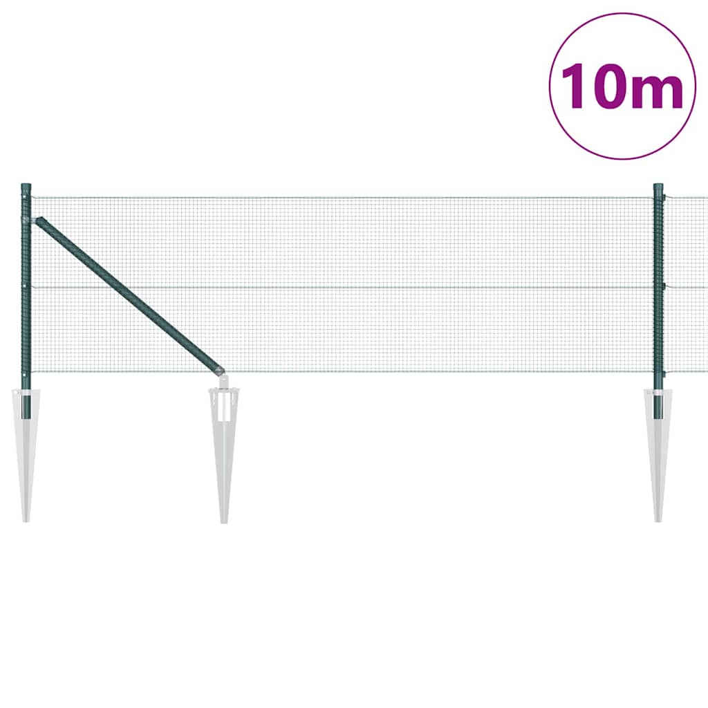 Vidaxl afrasteringspaal groen 10 x 0,6 m (12 x 12 mm gaas)