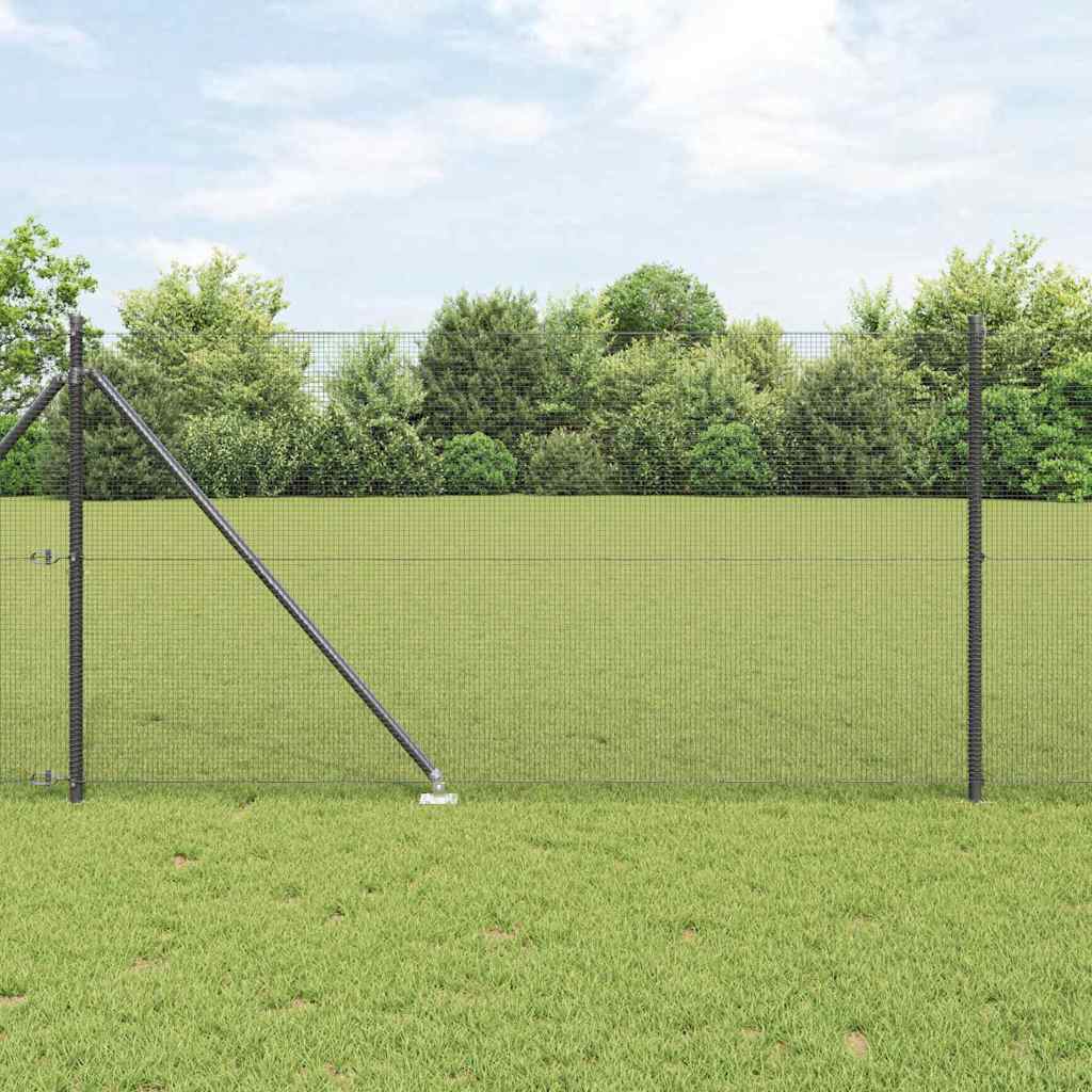 Vidaxl afrasteringspaal grijs 10 x 1 m (12 x 12 mm gaas) staal