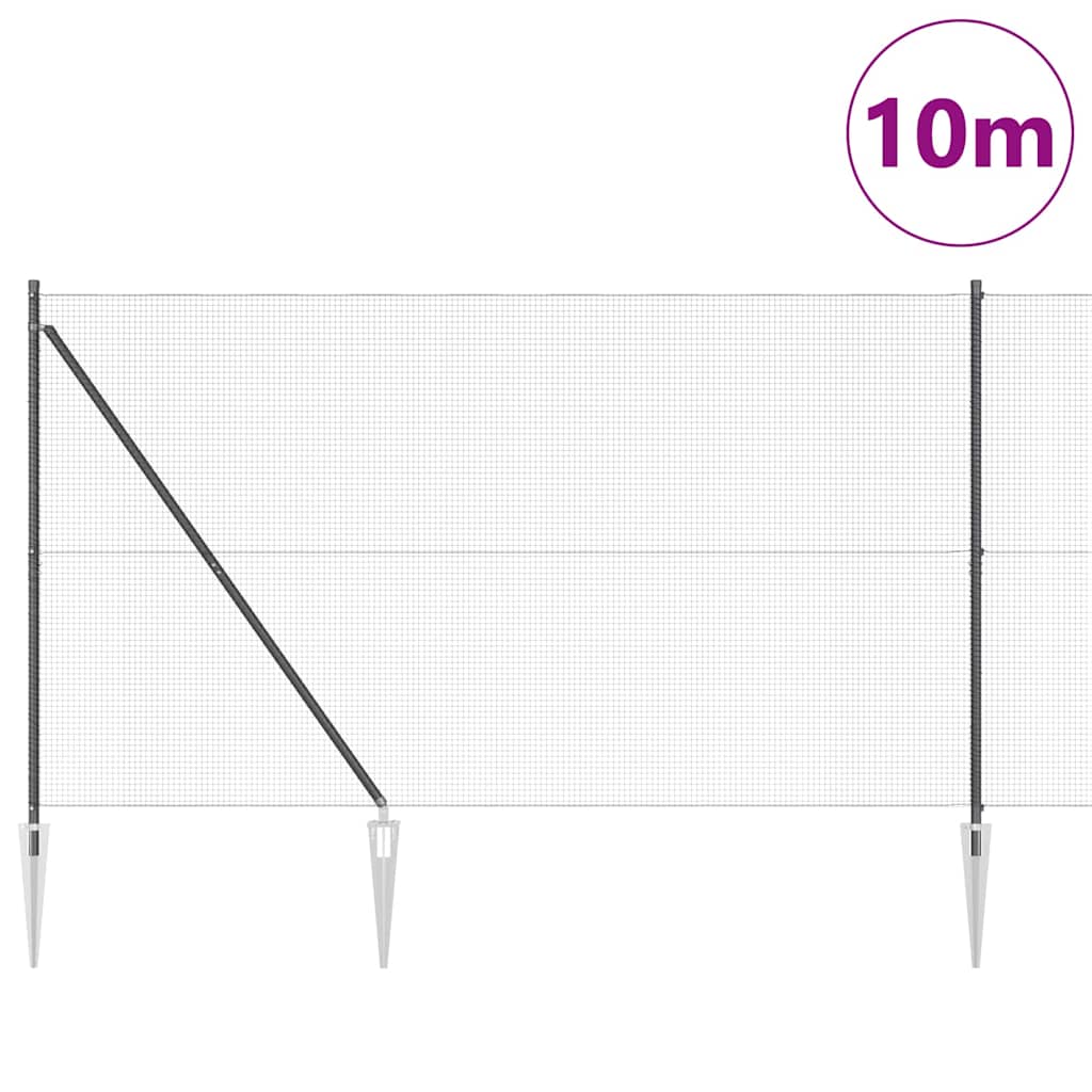 Vidaxl afrasteringspaal grijs 10 x 1,6 m (16 x 16 mm gaas)
