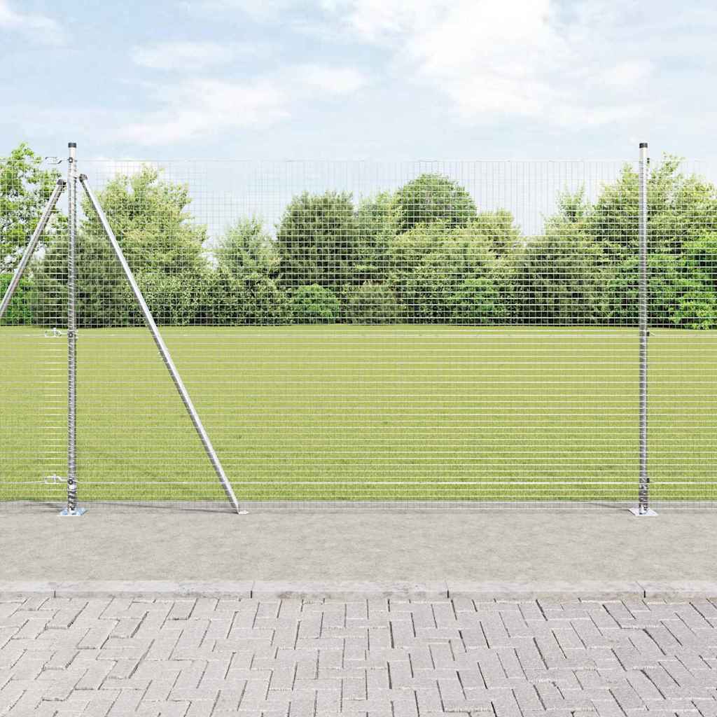 Vidaxl afrasteringspaal zilver 10 x 1,5 m (25 x 25 mm gaas) staal