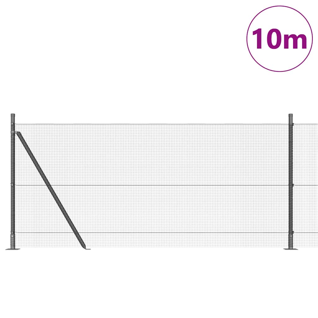 Vidaxl afrasteringspaal grijs 10 x 1 m (12 x 12 mm gaas) staal