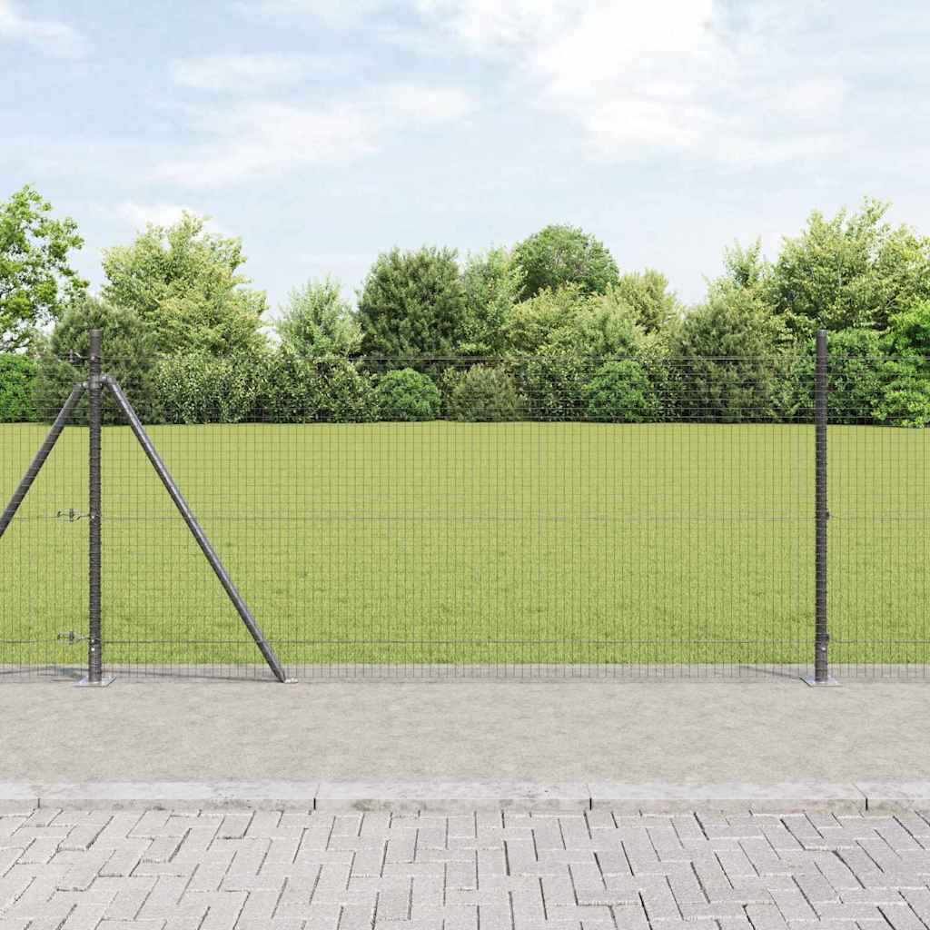 Vidaxl afrasteringspaal grijs 10 x 1 m (25 x 25 mm gaas) staal