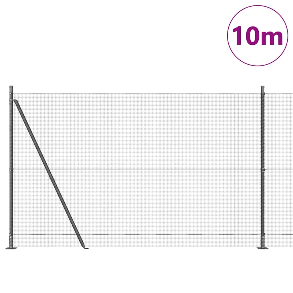 Vidaxl afrasteringspaal grijs 10 x 1,6 m (12 x 12 mm gaas)