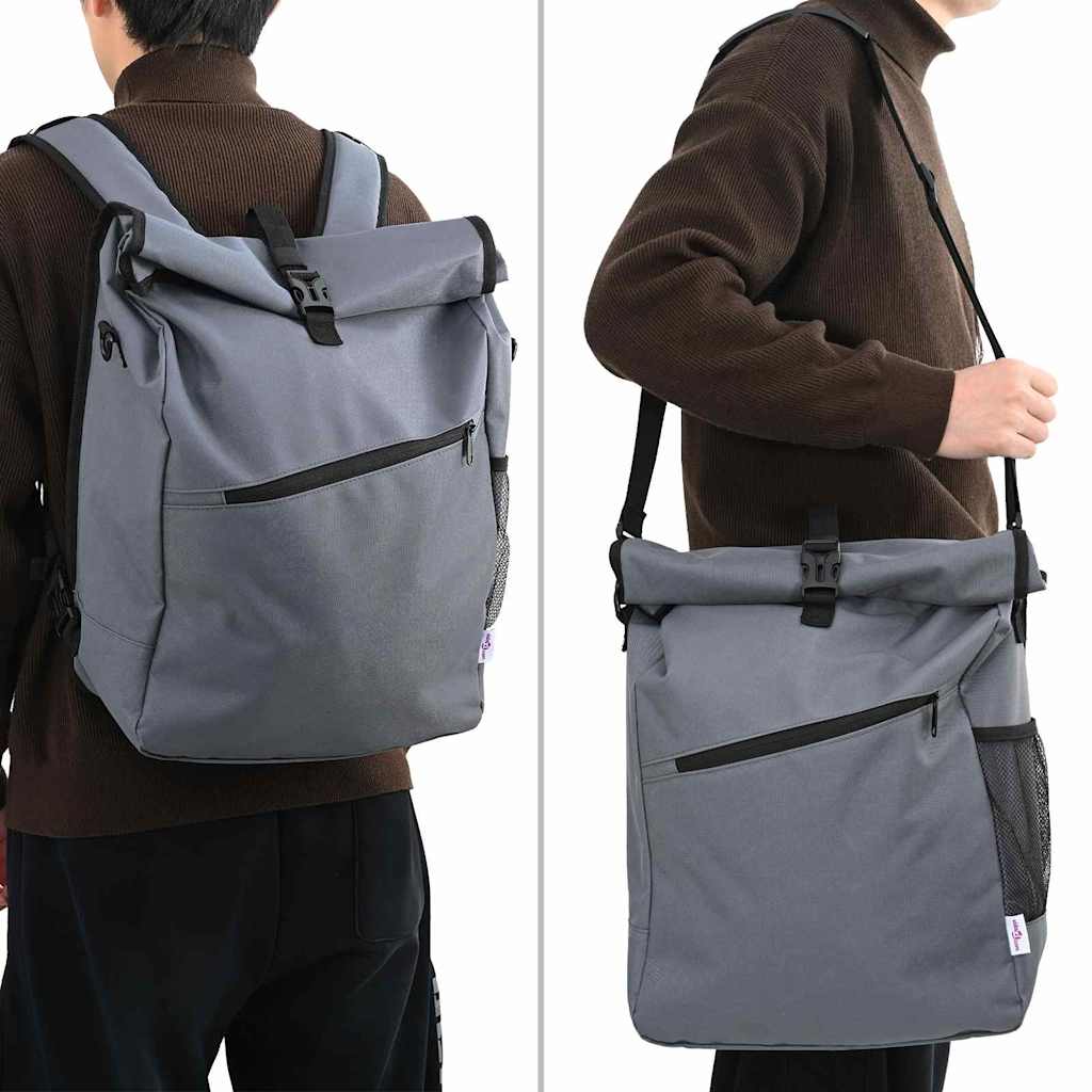 Vidaxl fietstas grijs 33 x 16 x 60 cm polyester