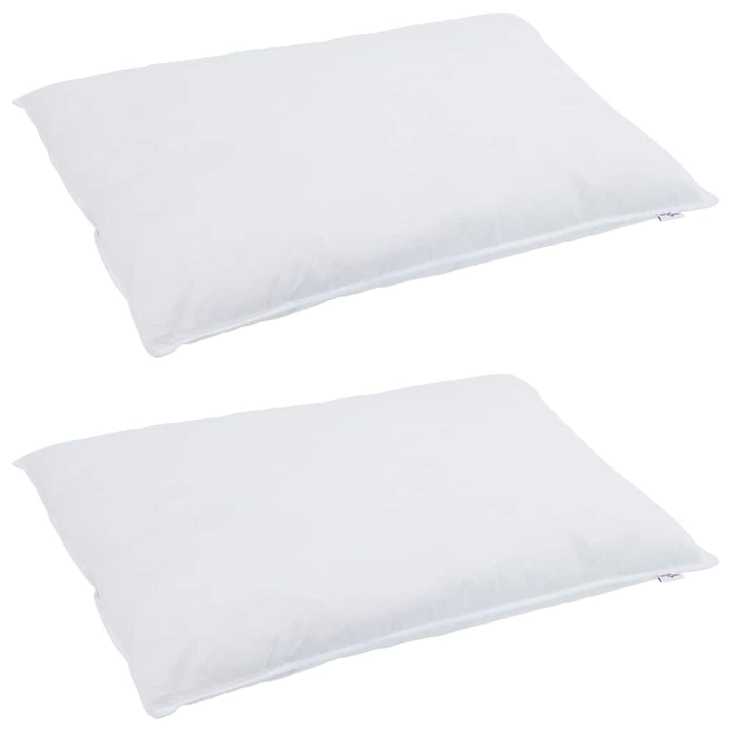 Vidaxl hoofdkussen met kussen 2 pcs wit 40 x 80 cm veren