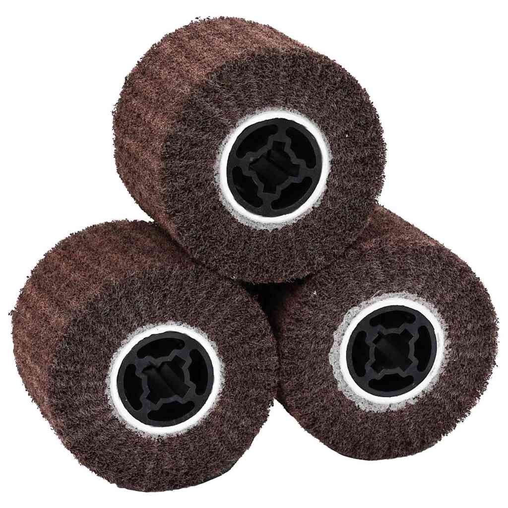 Vidaxl schuurrollen 3 pcs bruin 12 x 12 x 10 cm synthetische vezel