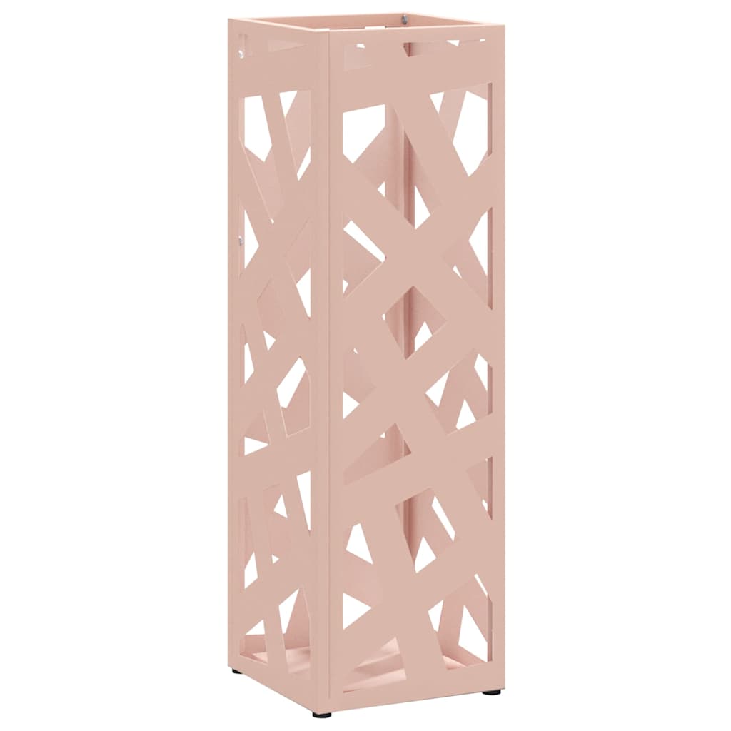 Vidaxl paraplu standaard met opslag roze 15,5 x 15,5 x 49 cm metaal