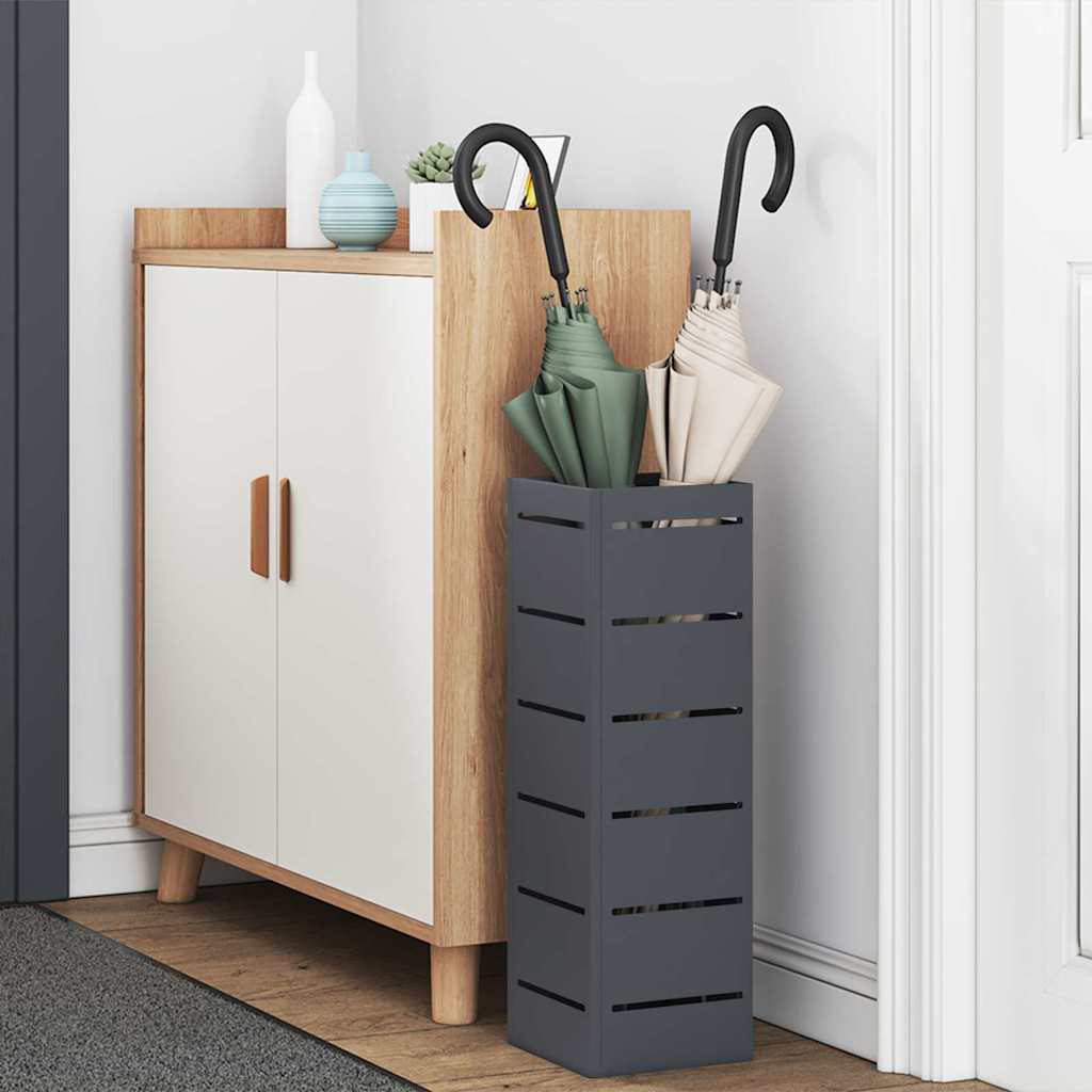 Vidaxl paraplu standaard antraciet 15,5 x 15,5 x 49 cm metaal