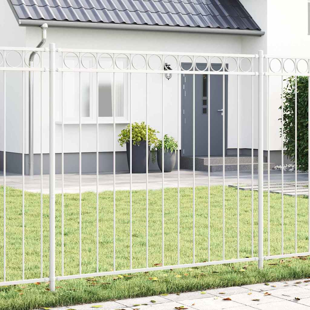 Vidaxl hecelement wit 170 x 200 cm staal