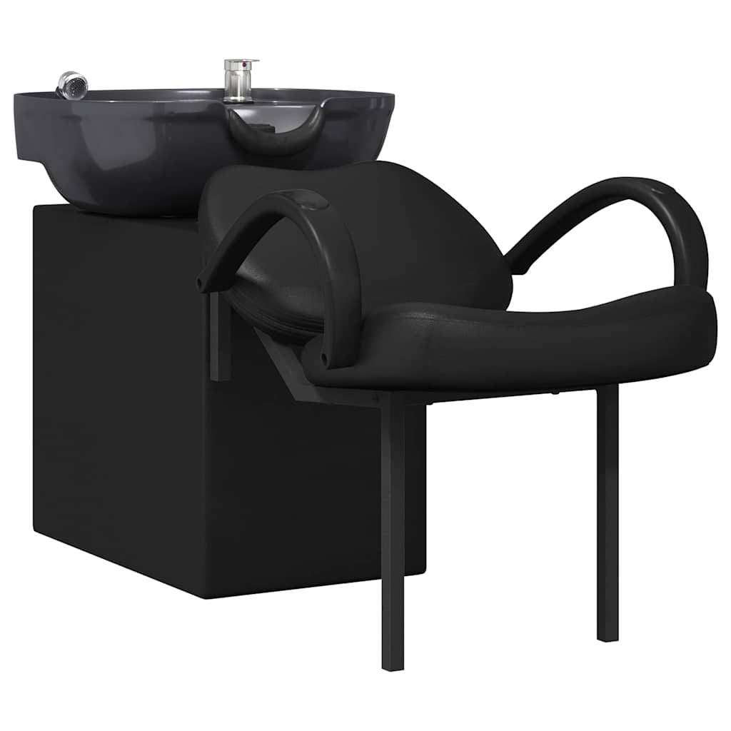 Vidaxl shampoo stoel zwart 63 x 141 x 92 cm pvc