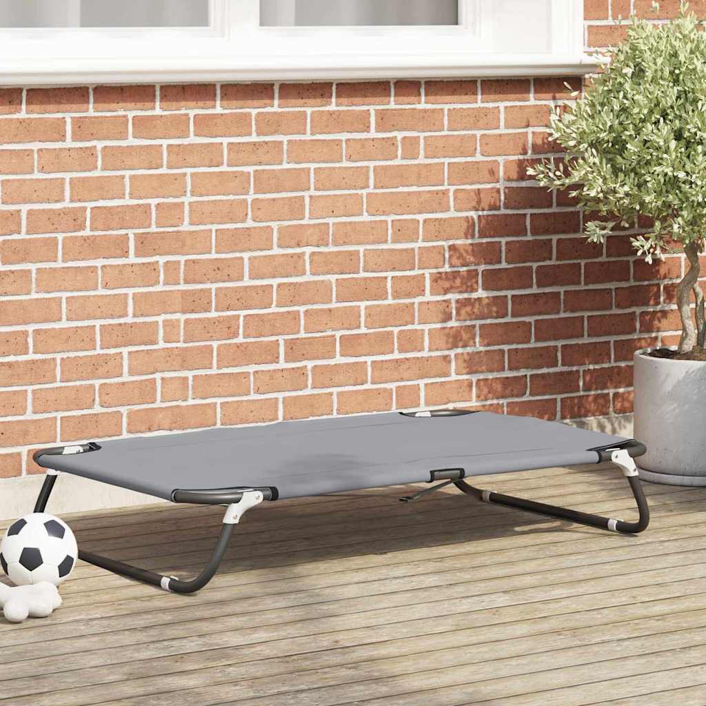 Vidaxl hondenbed lichtgrijs 105 x 65 x 18 cm staal