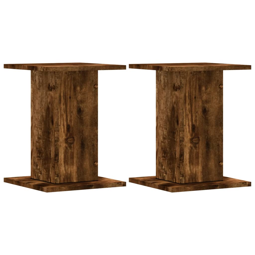 Vidaxl plantenstandaards 2 st 30x30x40 cm bewerkt hout gerookt eiken