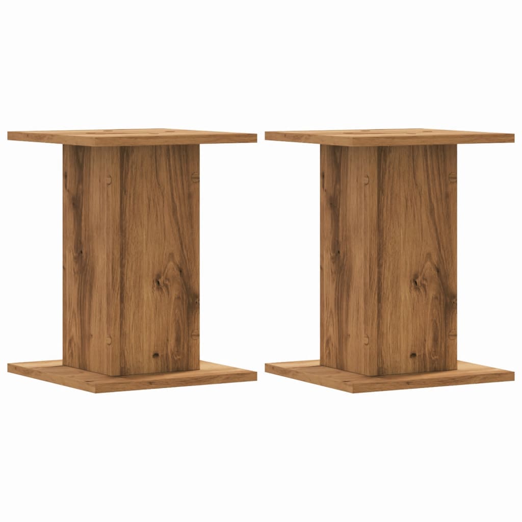 Vidaxl plantenstandaards 2 st 30x30x40 cm hout artisanaal eiken