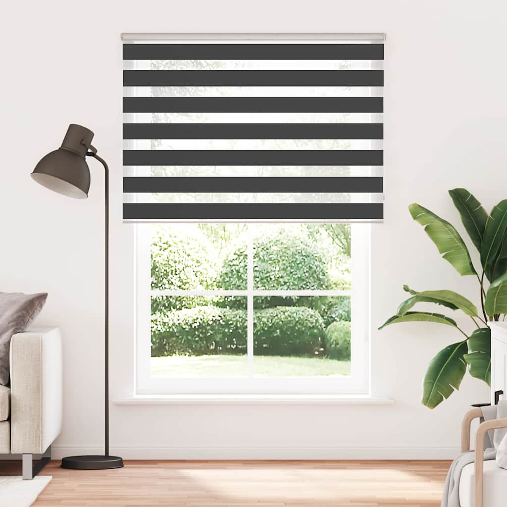 Vidaxl zebra rolgordijn 155x230 cm stofbreedte 150,9 cm zwart