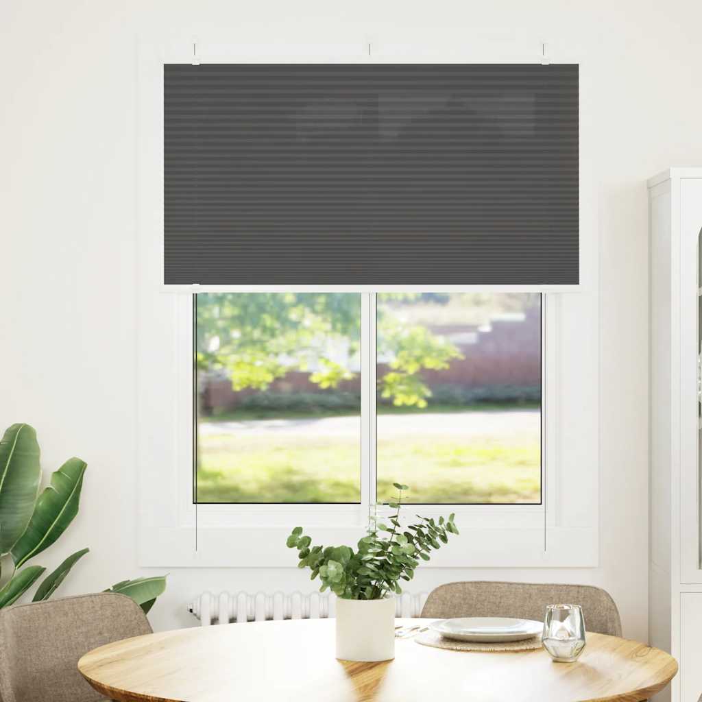 Vidaxl plissé rolgordijn 105x100cm stofbreedte 104,4cm polyester zwart