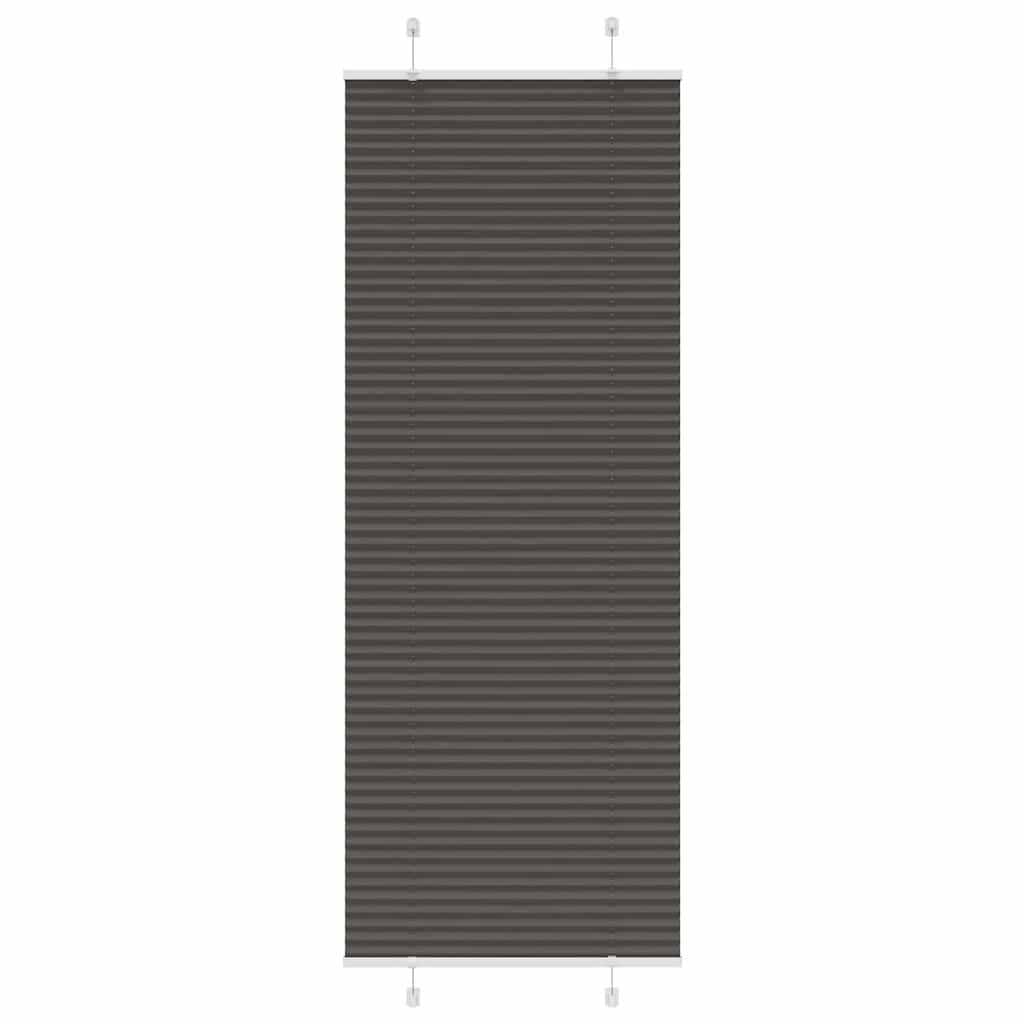 Vidaxl plissé rolgordijn 75x200 cm stofbreedte 74,4 cm polyester zwart