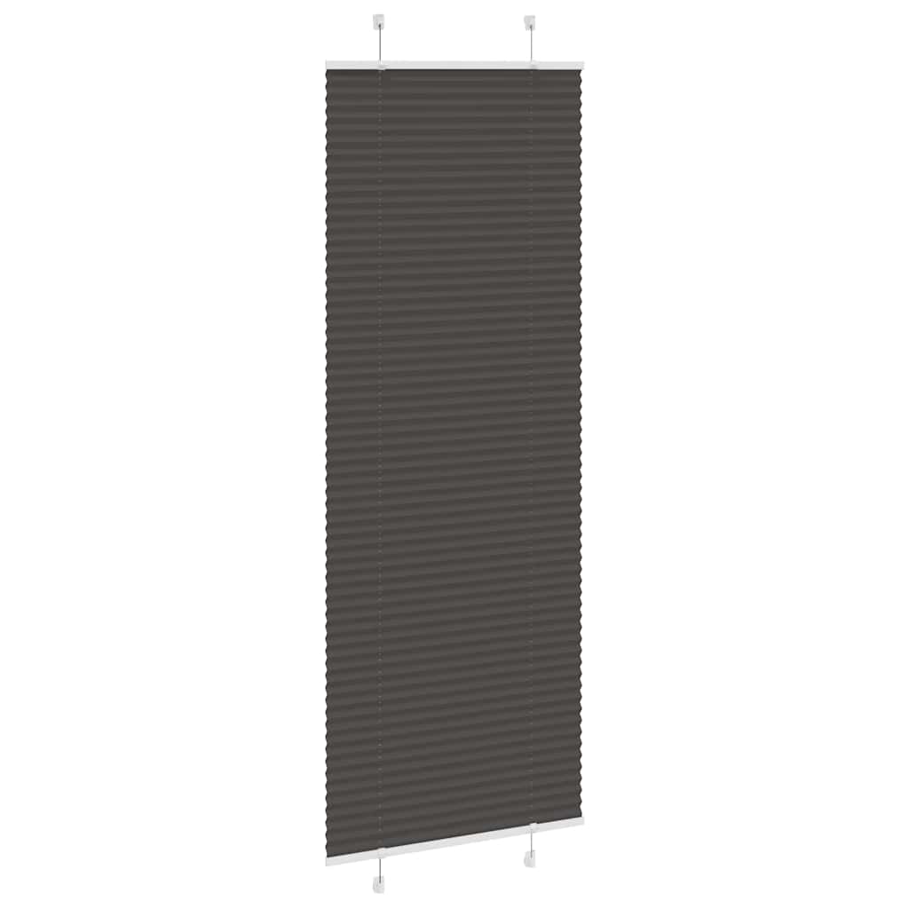 Vidaxl plissé rolgordijn 75x200 cm stofbreedte 74,4 cm polyester zwart