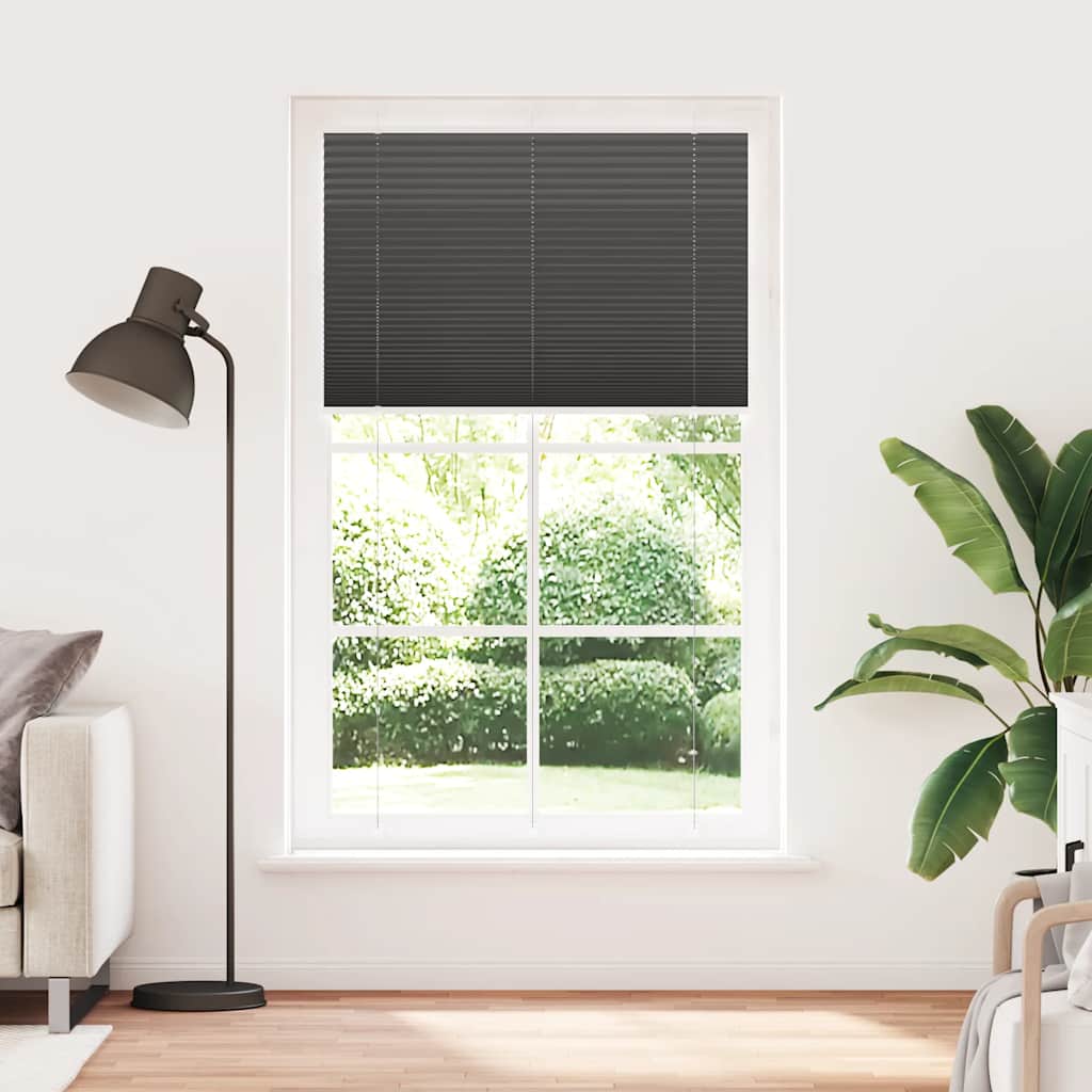 Vidaxl plissé rolgordijn 115x200cm stofbreedte 114,4cm polyester zwart