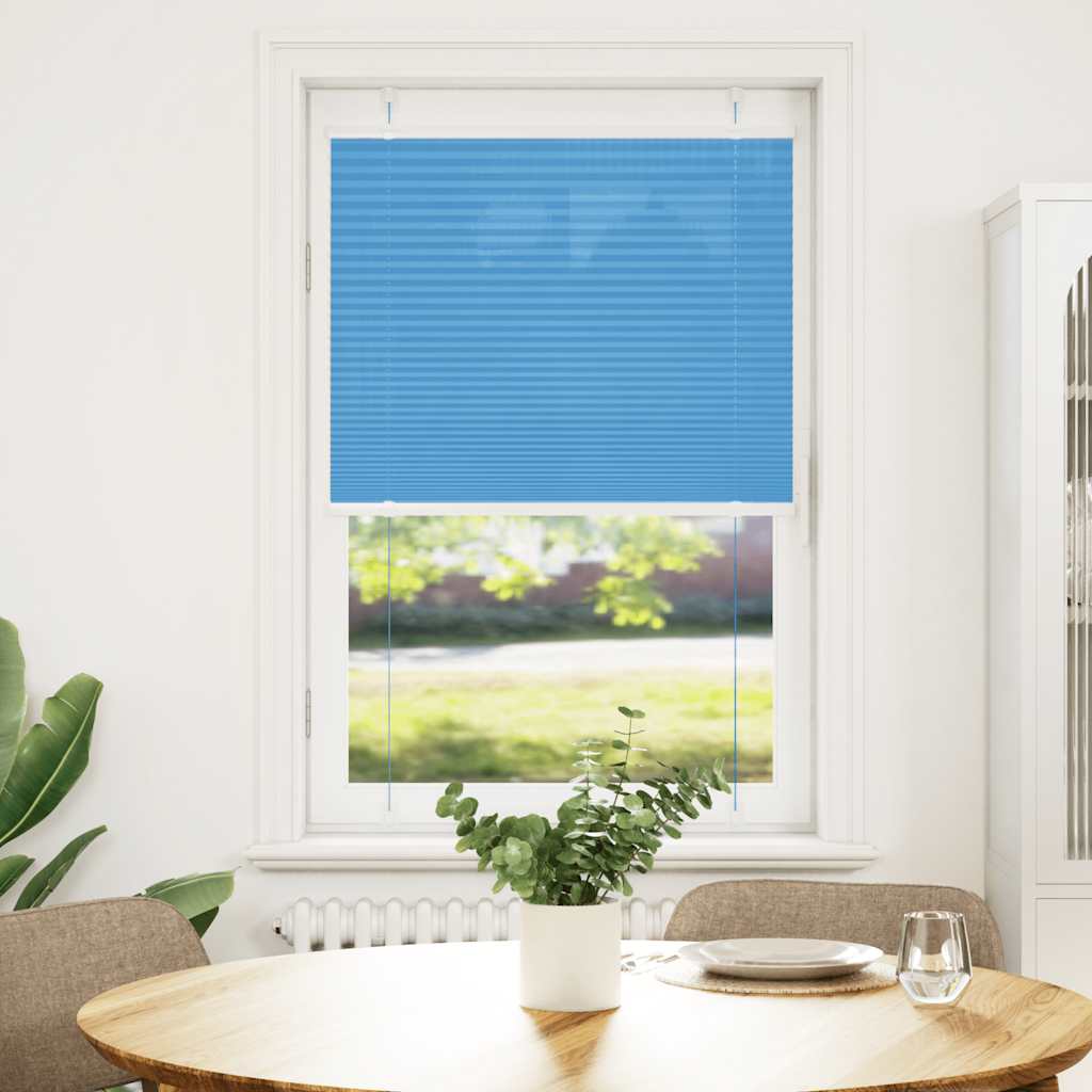 Vidaxl plissé rolgordijn 75x100 cm stofbreedte 74,4 cm polyester blauw