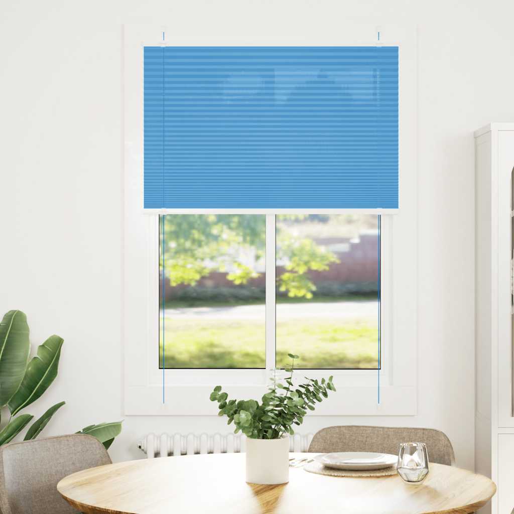 Vidaxl plissé rolgordijn 90x150 cm stofbreedte 89,4 cm polyester blauw