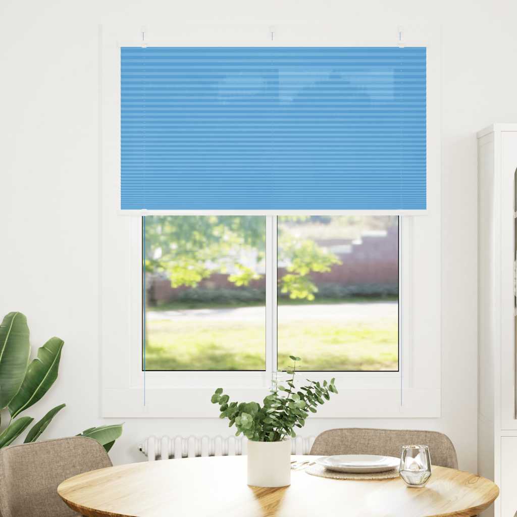 Vidaxl plissé rolgordijn 110x150cm stofbreedte 109,4cm polyester blauw