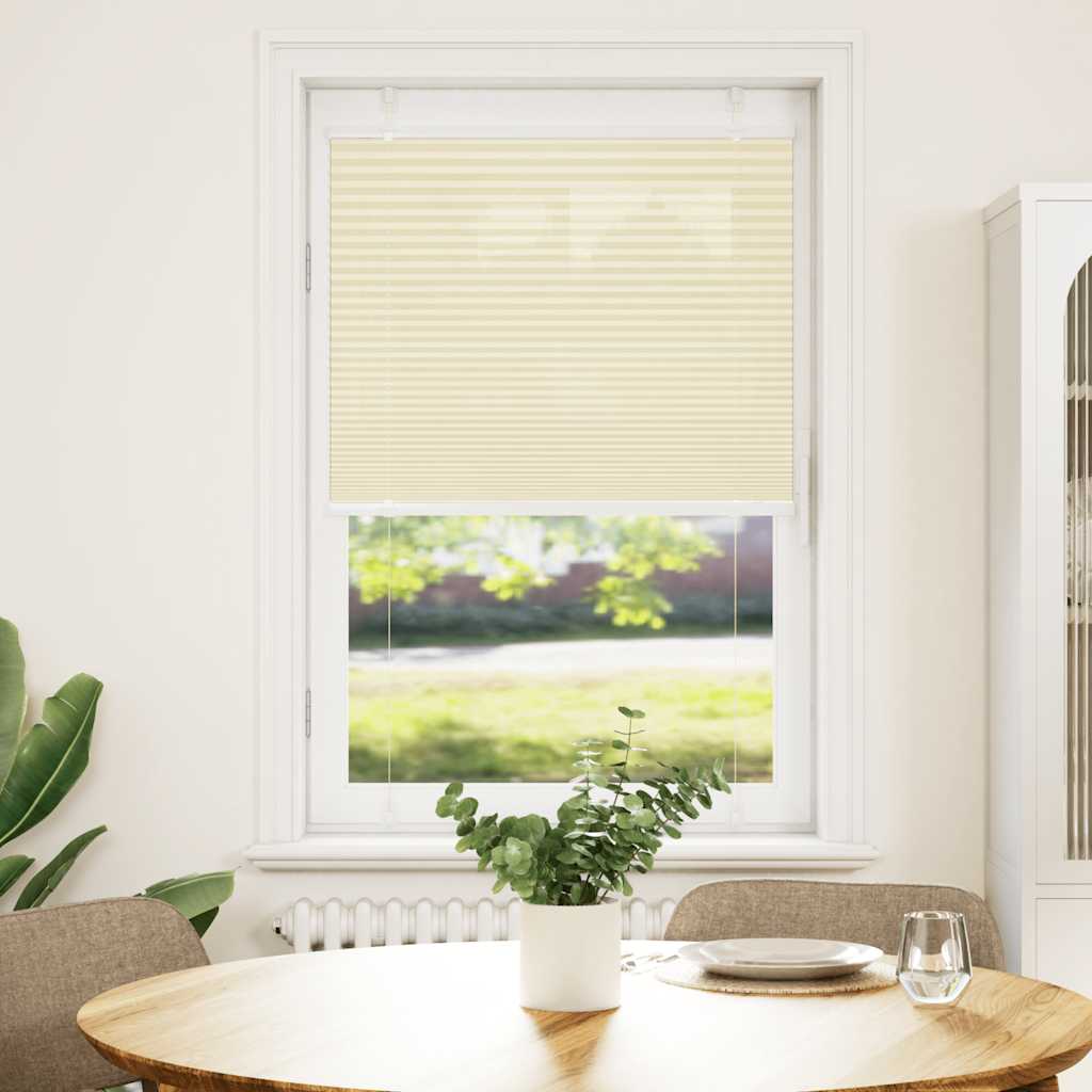 Vidaxl plissé rolgordijn 80x150 cm stofbreedte 79,4 cm polyester crème