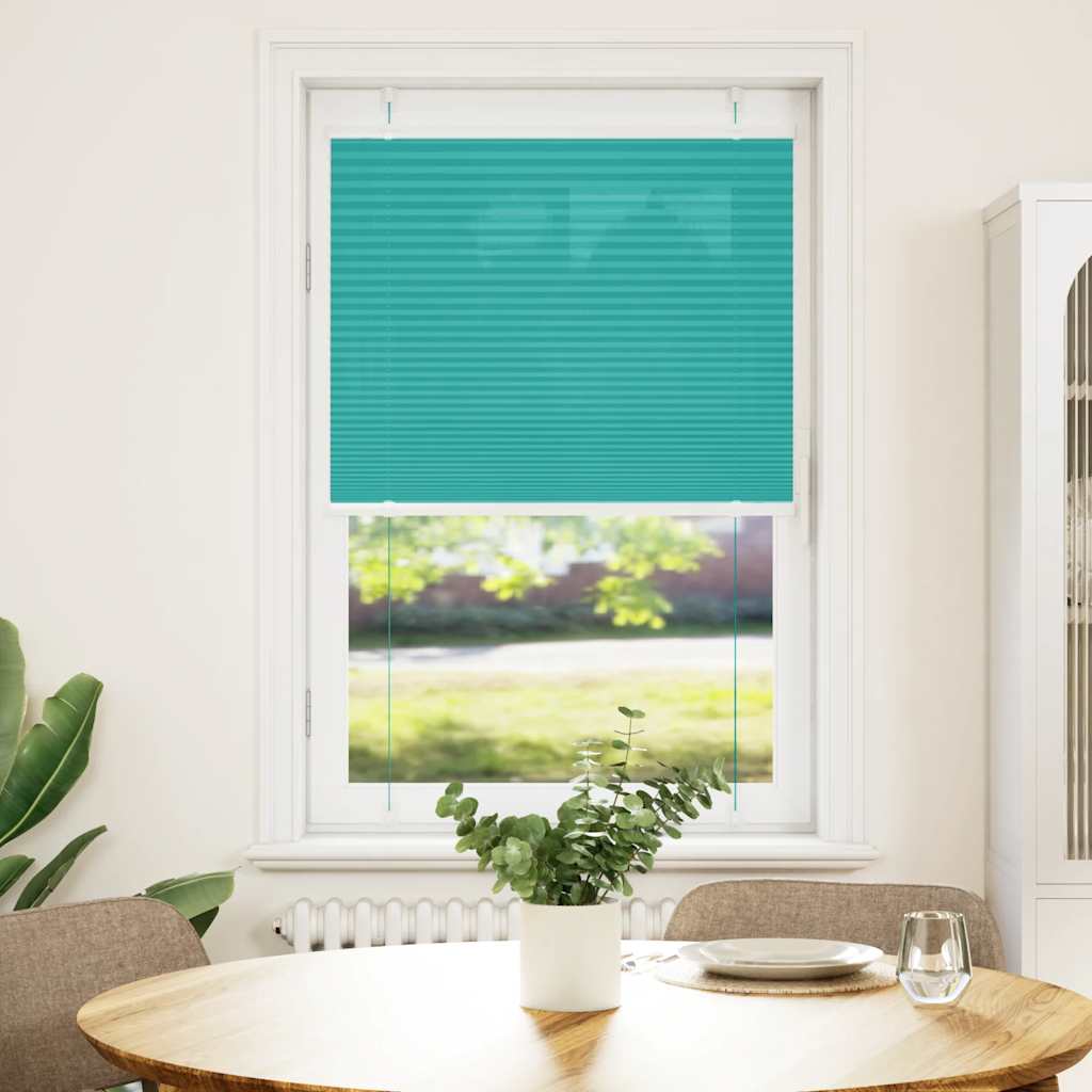 Vidaxl plissé rolgordijn 80x100 cm stofbreedte 79,4 cm petrol groen