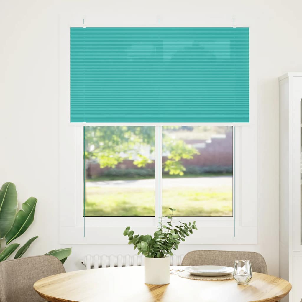 Vidaxl plissé rolgordijn 105x100 cm stofbreedte 104,4cm petrol groen