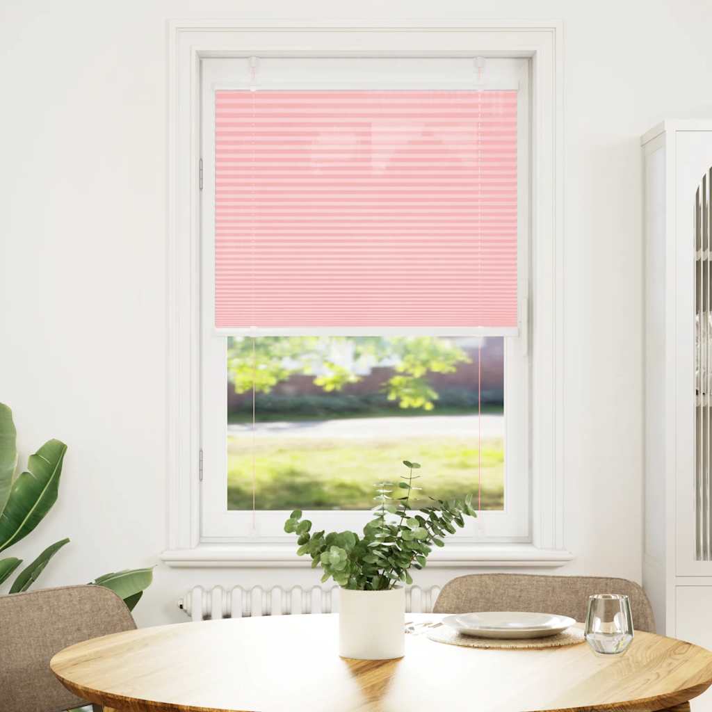 Vidaxl plissé rolgordijn 80x100 cm stofbreedte 79,4 cm polyester roze