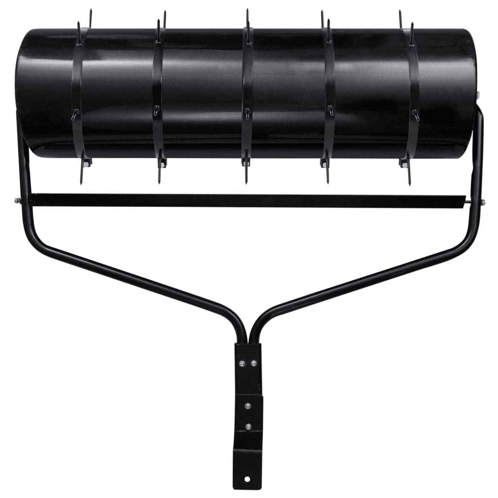 Vidaxl gazonroller trekbaar met beluchtingsklemmen 63 l ijzer zwart