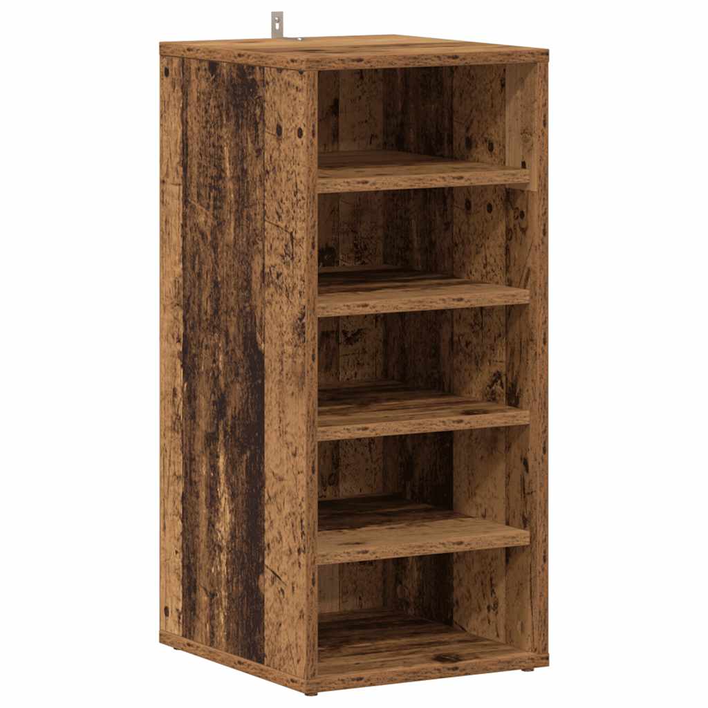 Vidaxl schoenenkast 32x35x70 cm bewerkt hout oud houtkleurig