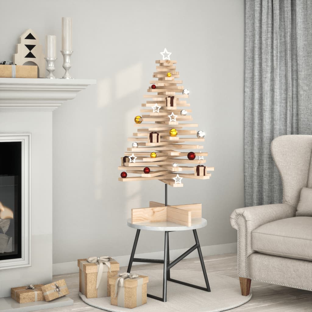 Vidaxl kerstdecoratie kerstboom 100 cm massief grenenhout
