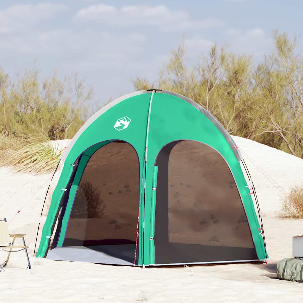 Vidaxl zwembad tent zeegroen 366 x 305 x 231 cm polyester en glasvezel