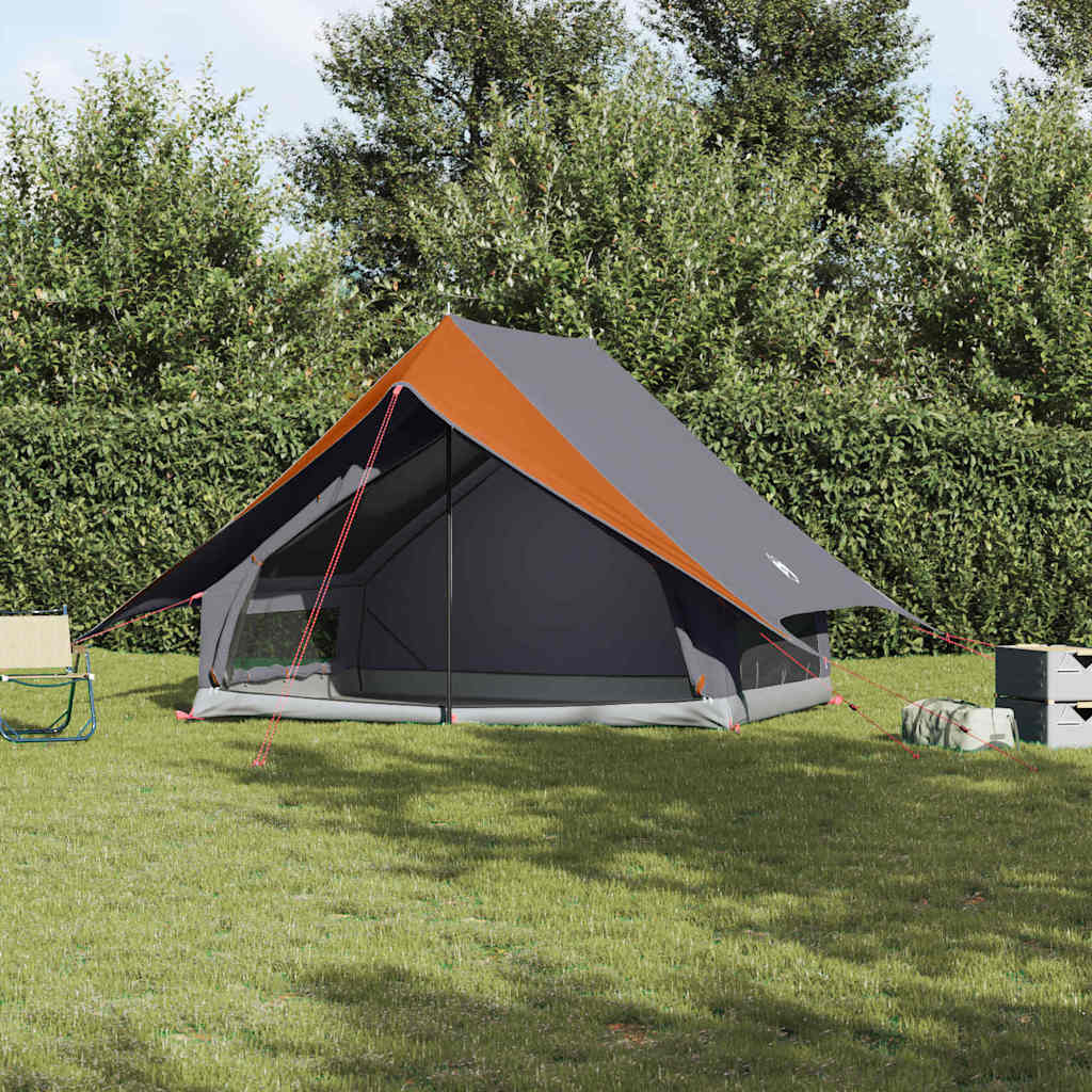 Vidaxl gezinstent met dak grijs en oranje 315 x 286 x 200 cm