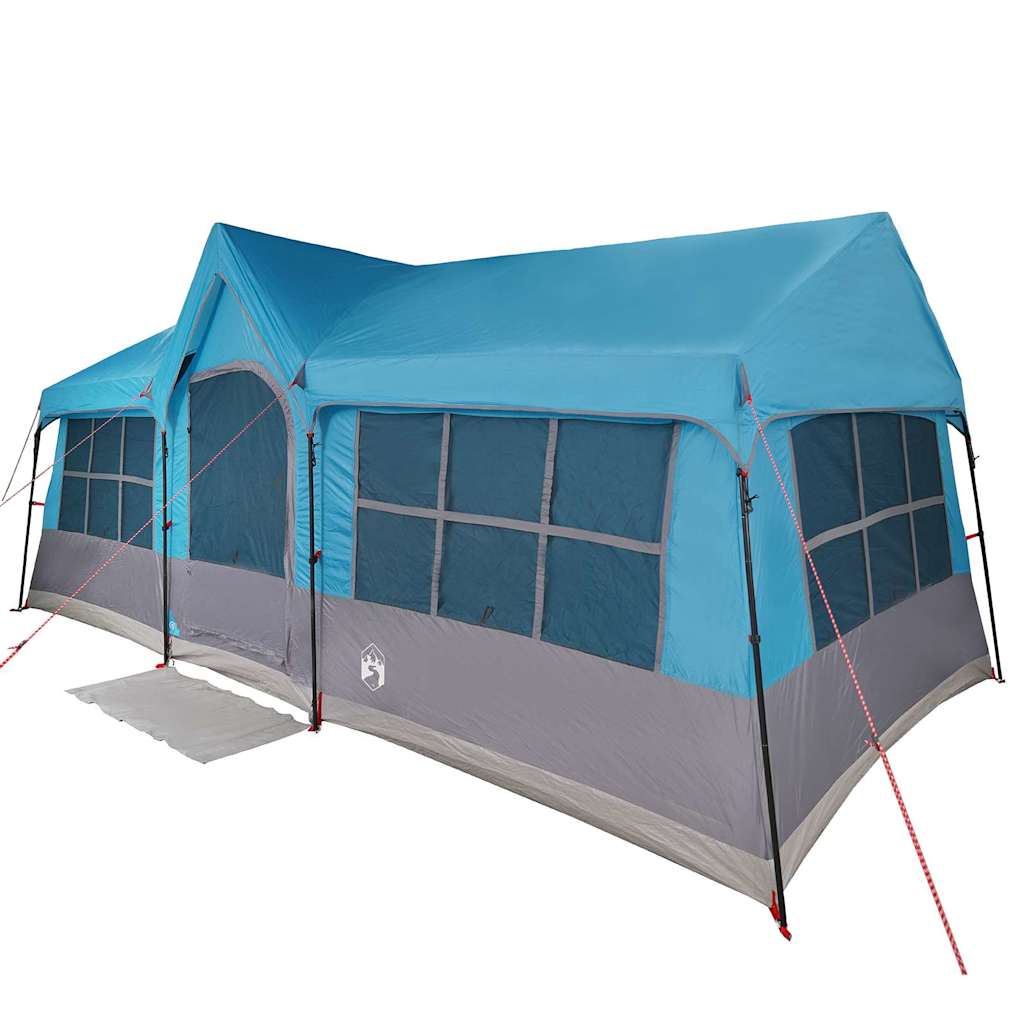 Vidaxl gezinstent blauw en grijs 622 x 295 x 238 cm polyester en staal
