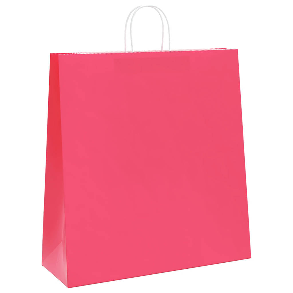 Vidaxl papieren zakken 50 st met hengsels 45x17x48 cm roze
